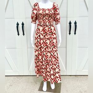 Betsey Johnson Strawberry Fields Maxi Dress NWT